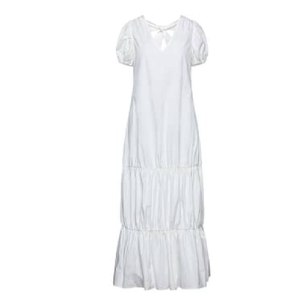Cotton Elegant White Maxi Dress